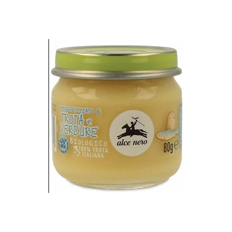 Alce Nero Omogeneizzato Trota E Verdure Baby Food Bio 2 X 80 G