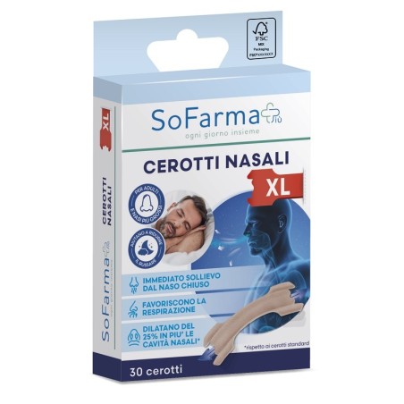 So. Farma. Morra Cerotto Nasale Extra Extra Large 6,7 X2cm Sofarmapiu' 30 Pezzi