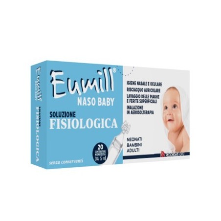 Recordati Eumill Naso Baby Soluzione Fisiologica 20 Contenitori Monodose 5 Ml