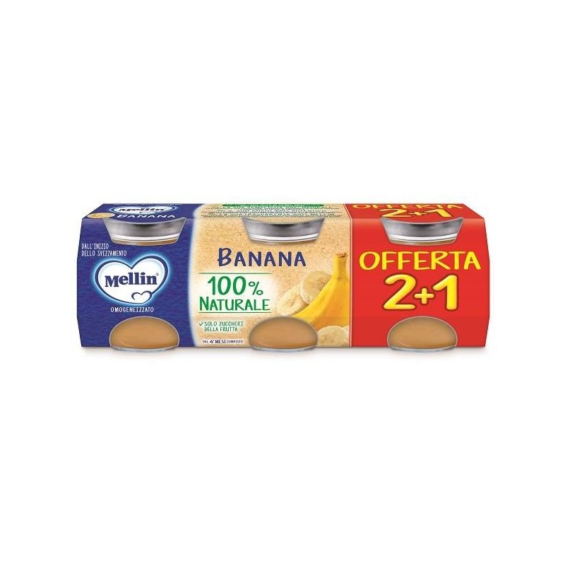 Danone Nutricia Soc. Ben. Mellin Omogeneizzato Banana 3 Pezzi Da 100 G