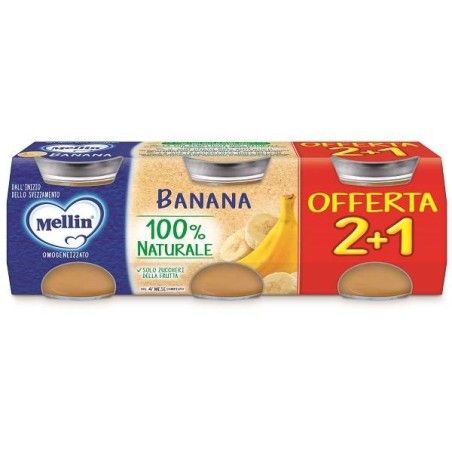 Danone Nutricia Soc. Ben. Mellin Omogeneizzato Banana 3 Pezzi Da 100 G