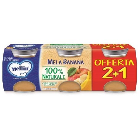 Danone Nutricia Soc. Ben. Mellin Omogeneizzato Mela Banana 3 Pezzi Da 100 G