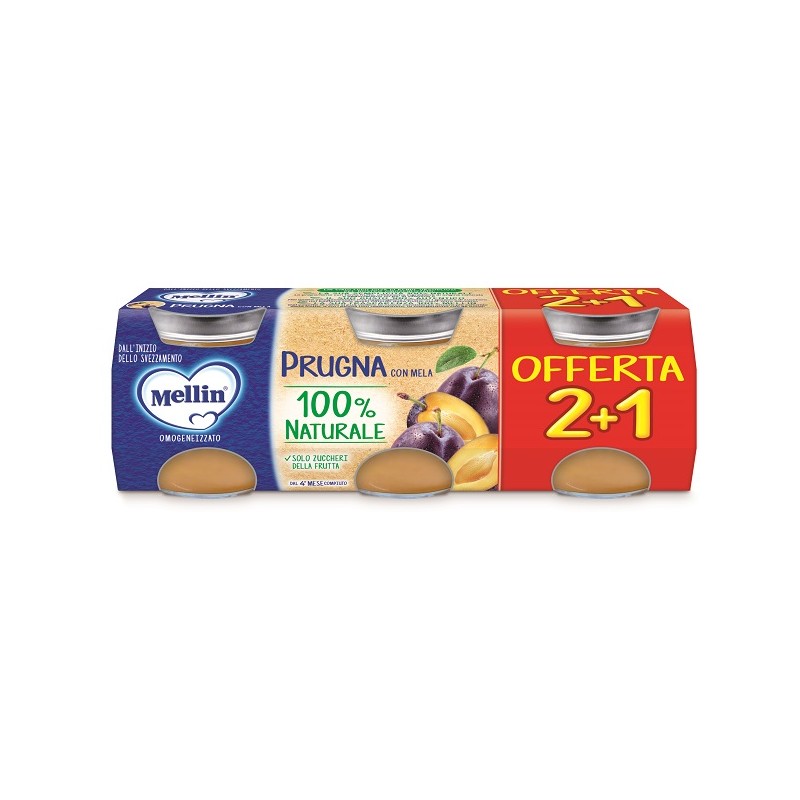 Danone Nutricia Soc. Ben. Mellin Omogeneizzato Prugna 3 Pezzi Da 100 G