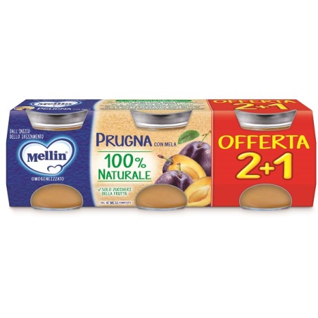 Danone Nutricia Soc. Ben. Mellin Omogeneizzato Prugna 3 Pezzi Da 100 G