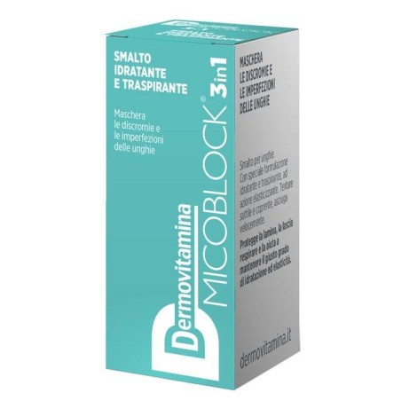 Pasquali Dermovitamina Micoblock 3 In 1 Smalto Idratante E Traspirante Turchese 5 Ml