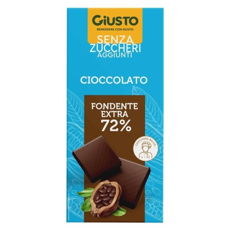 Farmafood Giusto Senza Zucchero Tavoletta Extra Fondente 85 G