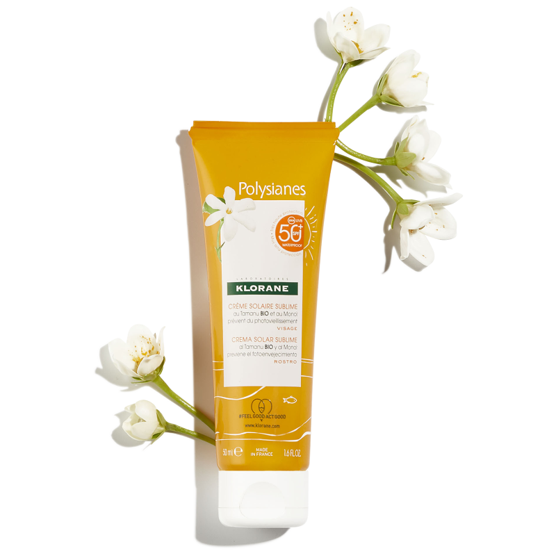 Klorane Les Polysianes Crema Viso Tamanu Bio&monoi Spf50+ 50 Ml