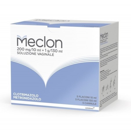 Alfasigma Meclon “200 Mg/10 Ml + 1 G/130 Ml Soluzione Vaginale” Clotrimazolo, Metronidazolo