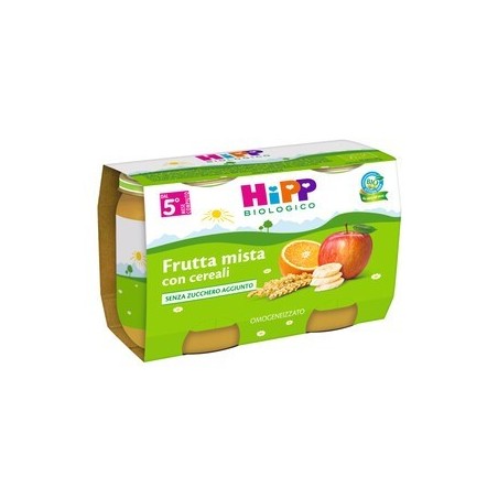 Hipp Italia Hipp Bio Hipp Bio Omogeneizzato Frutta Mista Con Cereali 2x125 G