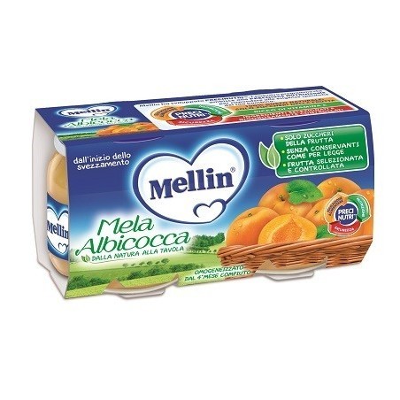 Danone Nutricia Soc. Ben. Mellin Omogeneizzato Mela/albicocca 100 G 2 Pezzi