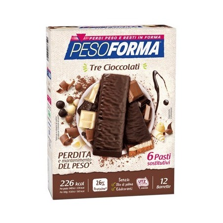 Nutrition & Sante' Italia Pesoforma Barr 3 Cioccolati 372 G