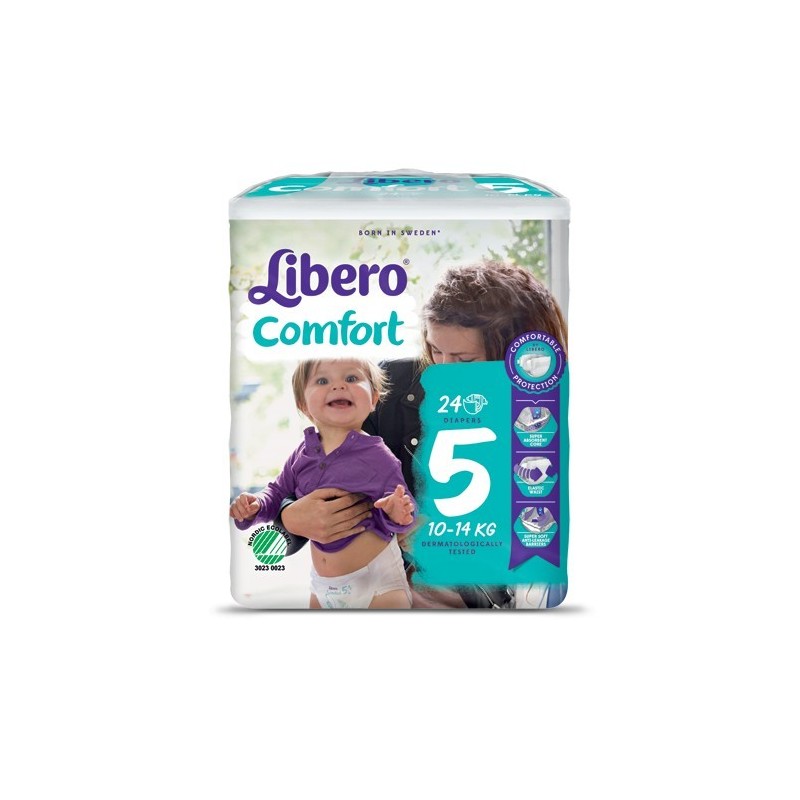 Essity Italy Libero Comfort 5 Pannolino Per Bambino Taglia 10-14kg 24 Pezzi