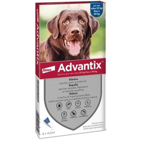 Elanco Italia Advantix Spot-on Per Cani Oltre 25 Kg Fino A 40 Kg