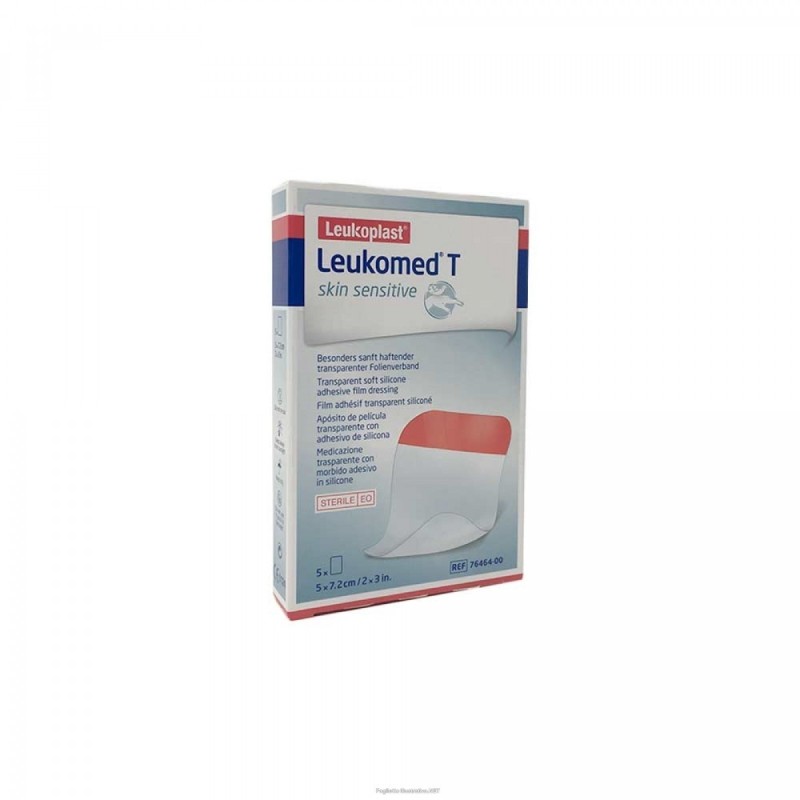 Essity Italy Leukomed T Skin Sensitive Medicazione Post-operatoria Trasparente Con Massa Adesiva In Silicone 7,2x5 Cm 5 Pezzi