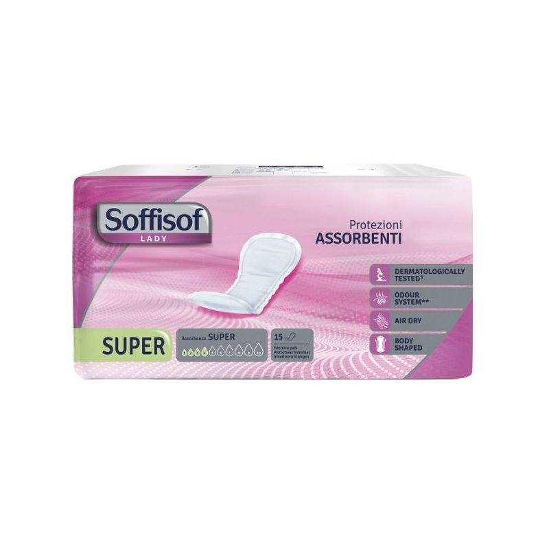 S. I. L. C. Pannolone Per Incontinenza Soffisof Lady Air Dry Super 15 Pezzi