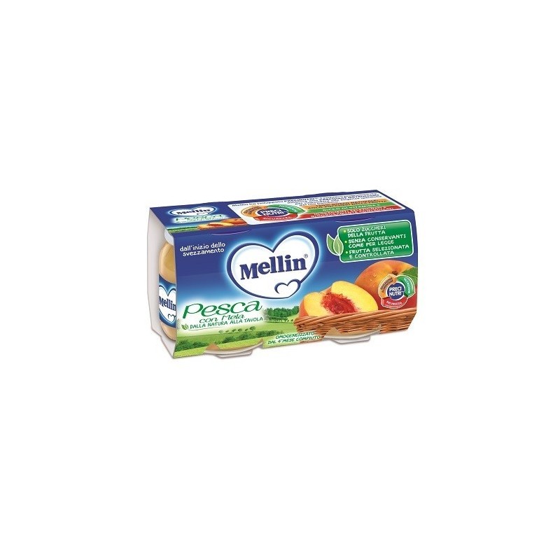 Danone Mellin Omogeneizzato Pesca Mela 100 G 2 Pezzi