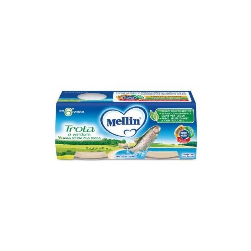 Danone Mellin Omogeneizzato Trota 2 X 80 G