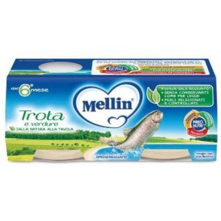 Danone Mellin Omogeneizzato Trota 2 X 80 G