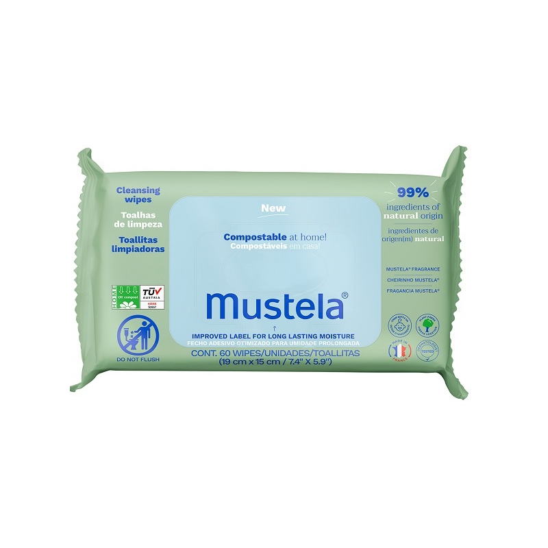 Laboratoires Expanscience Mustela Salviette Compostabili 60 Pezzi