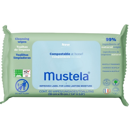 Laboratoires Expanscience Mustela Salviette Compostabili 60 Pezzi