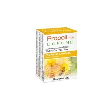 Montefarmaco Propoli Mix Defend 30 Compresse Masticabili Gusto Arancia