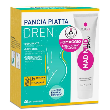 Montefarmaco Pancia Piatta Dren Ananas 14 Bustine Stick Pack + Torba Drenante