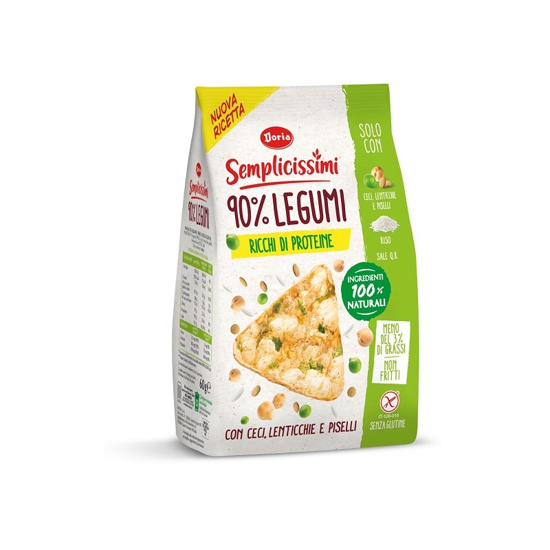 Bauli Doria Semplicissimi Snack 90% Legumi Ceci, Lenticchie E Piselli 60 G