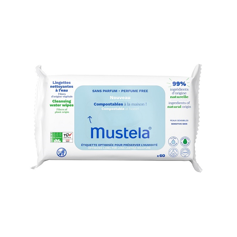 Laboratoires Expanscience Mustela Salviette Acqua Compostabili Senza Profumo 60 Pezzi