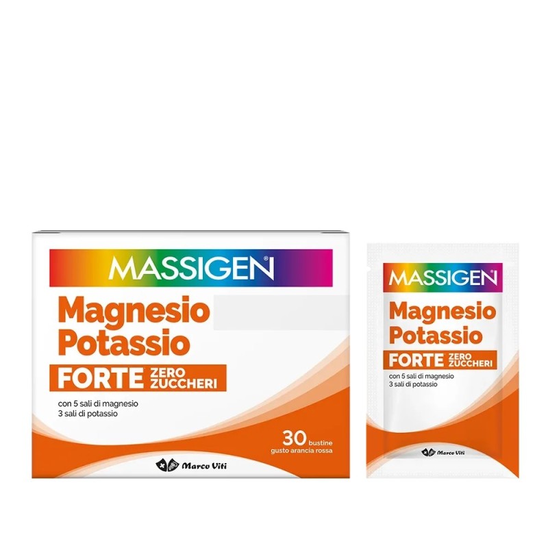 Marco Viti Farmaceutici Massigen Magnesio Potassio Forte Zero Zucchero 24 Bustine + 6 Bustine