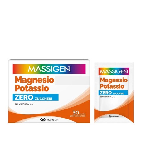 Marco Viti Farmaceutici Massigen Magnesio Potassio Zero Zucchero 24 Bustine + 6 Bustine