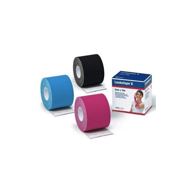 Essity Benda Adesiva Leukotape K Per Taping Fisioterapico Larghezza 5 Cm Lunghezza 5 M Colore Nero In Rotolo