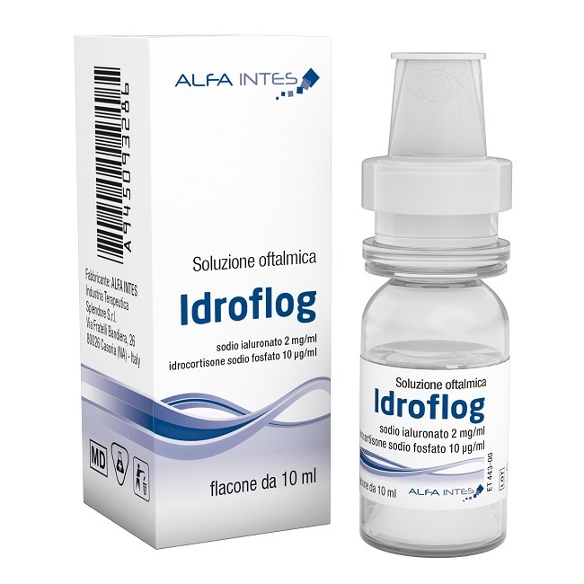 Alfa Intes Soluzione Oftalmica Idroflog Acido Ialuronato 2 Mg/ml E Idrocortisone Sodio Fosfato 10 Mcg/ml 10 Ml