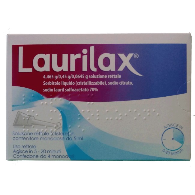 Carlo Erba Laurilax 4,465 G/0,45 G/0,0645 G, Soluzione Rettale Sorbitolo Liquido , Sodio Citrato, Sodio Lauril Solfoaceta