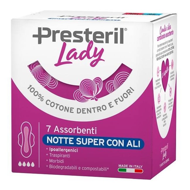 Corman Presteril Lady Assorbenti Notte Super Ali 7 Pezzi