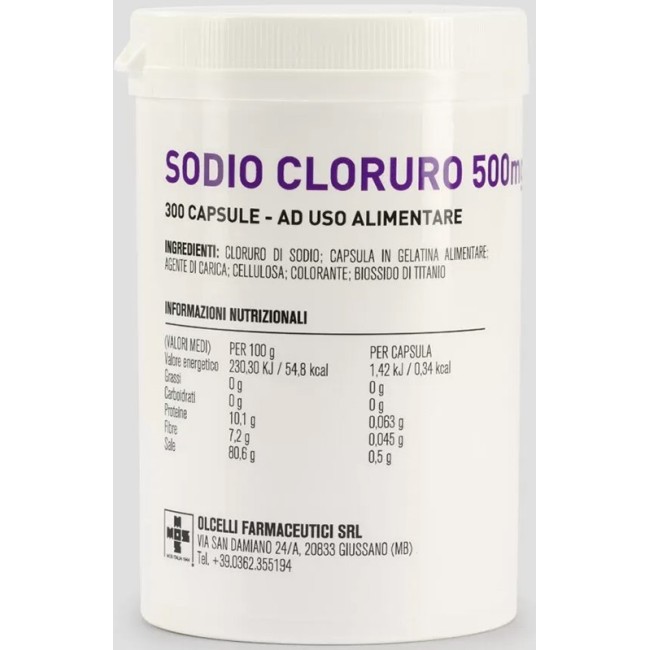 Olcelli Farmaceutici Sodio Cloruro 300 Capsule 500mg