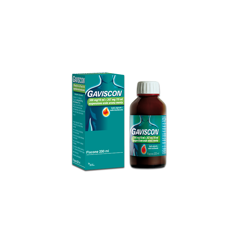 Reckitt Benckiser H. Gaviscon 500 Mg/10 Ml + 267 Mg/10 Ml Sospensione Orale Gaviscon 500 Mg/10 Ml + 267 Mg/10 Ml Sospensione Ora