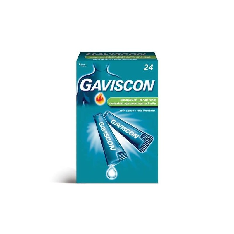 Reckitt Benckiser H. Gaviscon 500 Mg/10 Ml + 267 Mg/10 Ml Sospensione Orale Gaviscon 500 Mg/10 Ml + 267 Mg/10 Ml Sospensione Ora