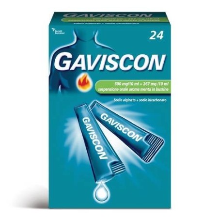 Reckitt Benckiser H. Gaviscon 500 Mg/10 Ml + 267 Mg/10 Ml Sospensione Orale Gaviscon 500 Mg/10 Ml + 267 Mg/10 Ml Sospensione Ora