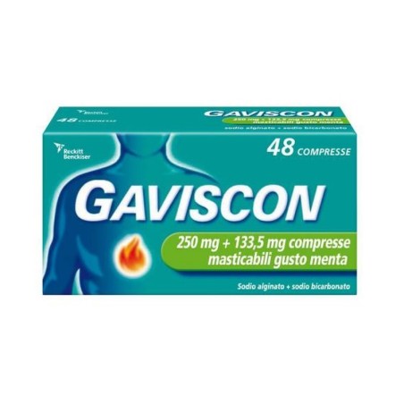 Reckitt Benckiser H. Gaviscon 250 Mg + 133,5 Mg Compresse Masticabili Gusto Menta Gaviscon 250 Mg + 133,5 Mg Compresse Masticabi