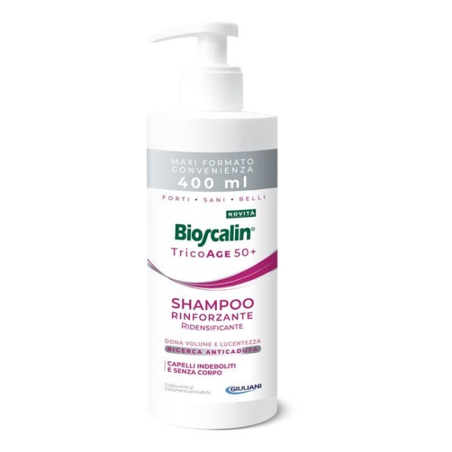 Bioscalin Tricoage 50+ Shampoo Rinforzante Ridensificante Maxi Formato 400 ml