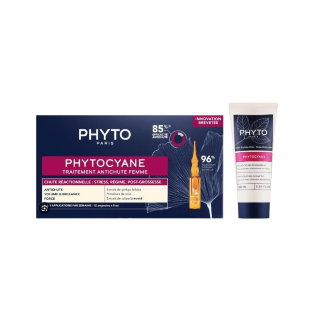 Phyto Phytocyane Kit Donna - 12 Fiale + Shampoo Omaggio Trattamento anticaduta