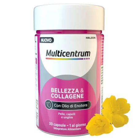 Multicentrum Bellezza & Collagene Integratore per il benessere di capelli, pelle e unghie 30 capsule