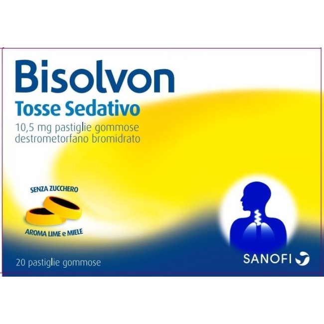 Bisolvon Tosse Sedativo 10,5 Mg per tosse secca 20 pastiglie gommose con Destrometorfano Bromidrato