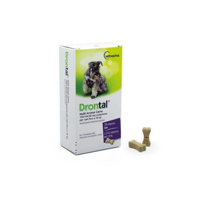 Vetoquinol Drontal Multi Aroma Carne 150/144/50 Mg Compresse Per Cani Fino A 10 Kg