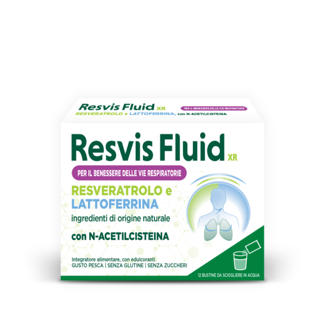 Resvis Fluid XR Integratore per fluidificare le secrezioni bronchiali 12 bustine