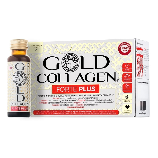 Minerva Research Labs Gold Collagen Forte Plus 10 Flaconcini Da 50 Ml 8g Collagene