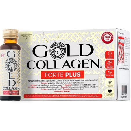 Minerva Research Labs Gold Collagen Forte Plus 10 Flaconcini Da 50 Ml 8g Collagene