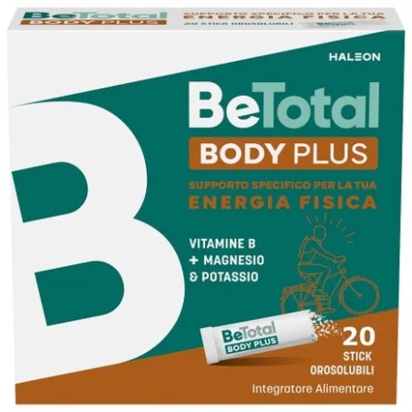 Be-Total Body Plus Integratore con Vitamine del Gruppo B, Magnesio e Potassio 20 bustine