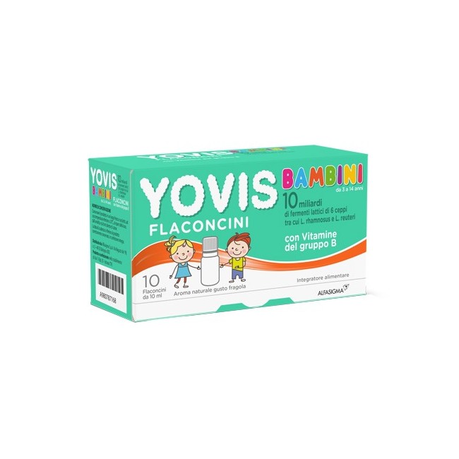 Yovis Flaconcini Bambini per il benessere intestinale 10 flaconcini - Gusto fragola