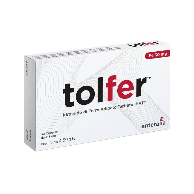 Enteralia Bioscience Tolfer Ihat Idrossido Ferro Adipato Tartrato Nano 30 Capsule